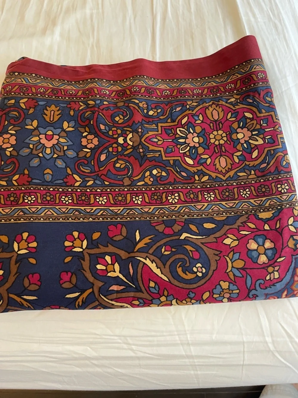 Vintage Ralph Lauren Brentwood Jewel Tone Egyptian Cotton Queen Flat Sheet